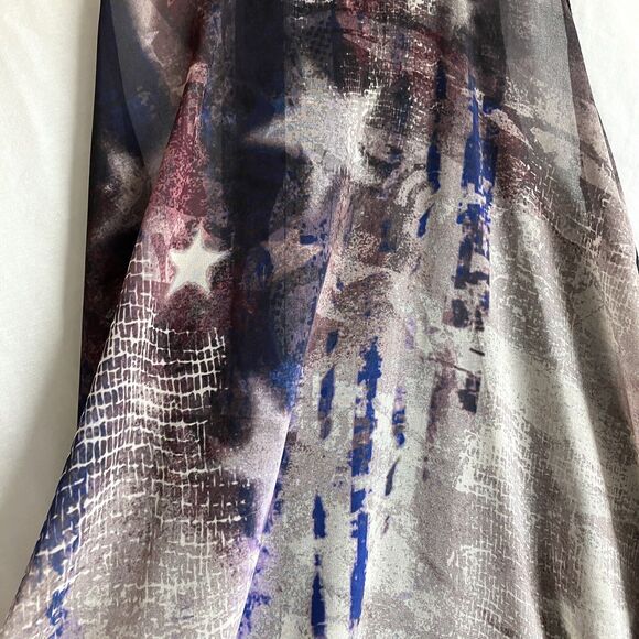 Double Zero Tank Top Womens Large Sheer  High Low Hem American Flag Design - Picture 4 of 4